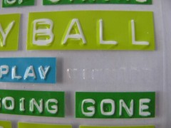 Sticko Stickers BASEBALL Label Lingo Words & Phrases 1 Sheet