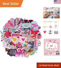95 Pcs Vintage Love Die Cuts & Stickers – Heart-Themed Scrapbooking Supplies