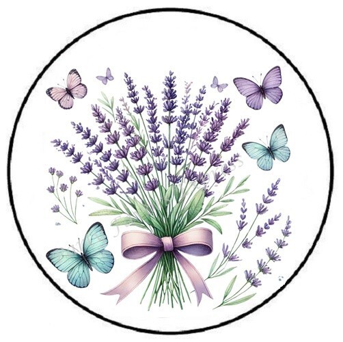 LAVENDER WITH BUTTERFLIES ENVELOPE SEALS LABELS STICKERS PARTY FAVORS
