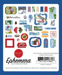 Carta Bella OUR TRAVEL ADVENTURE *2 Packs* Ephemera Die Cuts + Frames Tags 66pcs