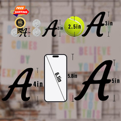 Llewyn 336 Pieces 16 Sheets Letter Stickers,Self Adhesive 3 Inch, Black