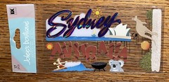 RARE Jolees Sydney Australia Koala Bear Surfing Kangaroo Beach Scrapbook Sticker