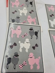 Hallmark Vintage 1983 Fuzzy Poodle Sticker Sheets Pink Poodles Dogs 2new, 2 Part