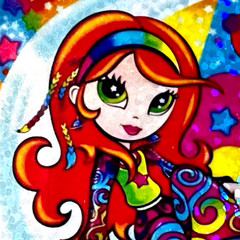 Lisa Frank Prism Sticker Holographic Moon Girl Fantasy Vintage Reproduction