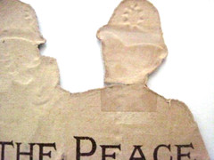 Fantastic Vintage Die Cut of Five British Peace Officers Locking Arms *