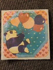 Vintage 80s 1983 RARE Illuminations Animal Parade Panda Balloons Sticker VTG MOD