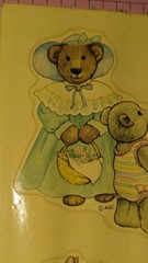 Vintage American Greetings Stickers Teddy Bears Clothes 1 Sheet READ