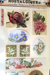 Floral Delight Nostalgiques Vintage Sticko Stickers Rebecca Sower Roses RARE NOS
