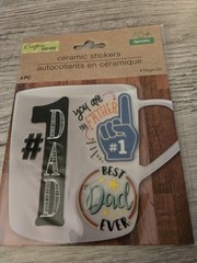 LOT OF 3 – Crafters Square Ceramic Mug Decorative Stickers Father Day Sets