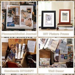 200pcs Vintage Junk Journal Supplies,Scrapbook Supplies Scrapbooking Paper and S