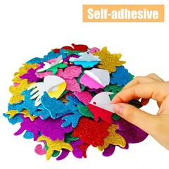 Glitter Foam Sea Animal Stickers Self Adhesive Craft DIY Scrapbook 100PCS
