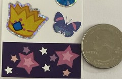 PRISMATIC GEMSTONE Stickers (14pc)Rhinestone-Like•Stars •Crown•Ruby•Card Making•