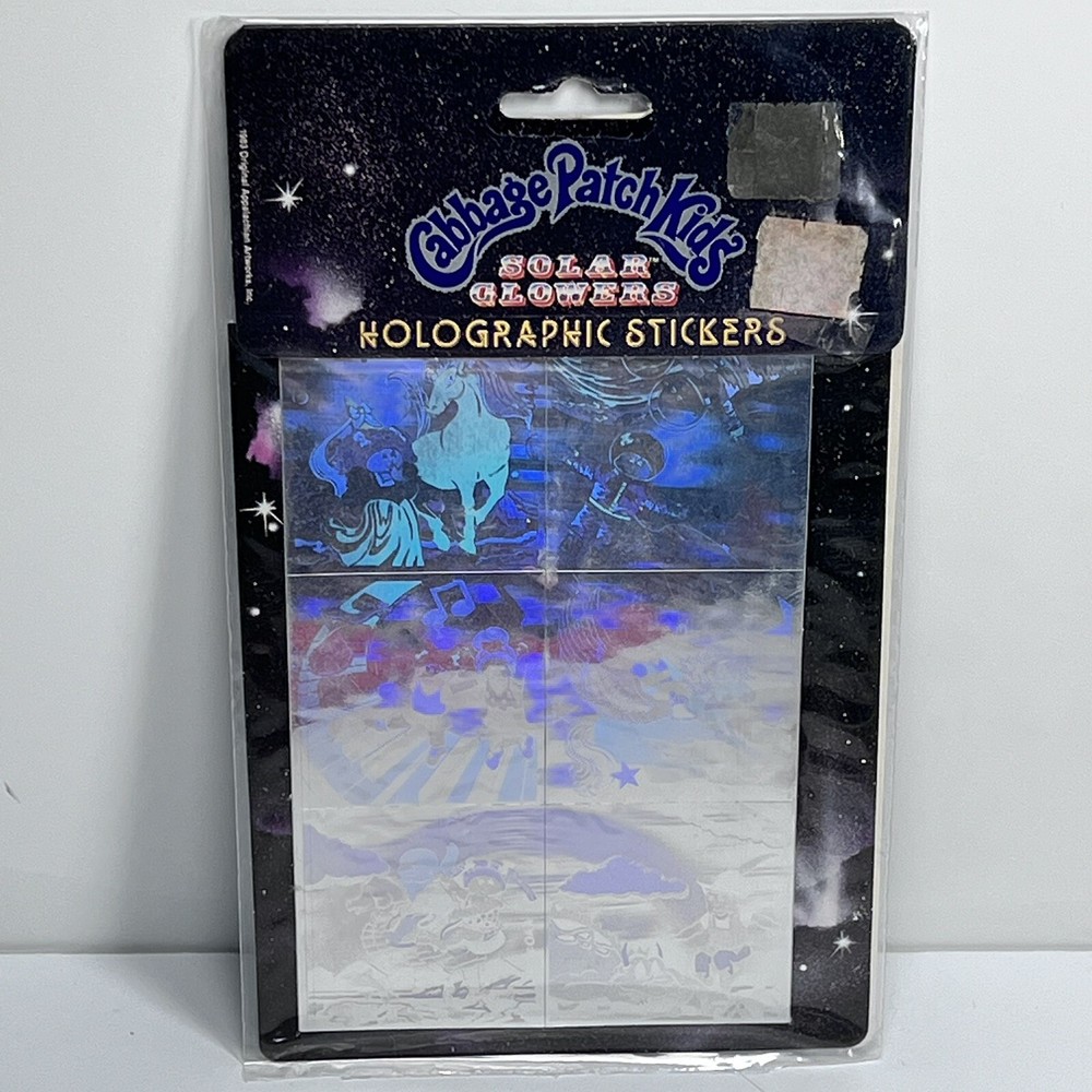 Vintage 1976 Cabbage Patch Kids Solar Glowers 3-D Holographic Stickers Unused