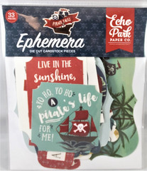 Echo Park Pirate Tales Ephemera Die Cuts 33pc Clipper Ship Jolly Roger PTA176