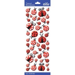 Crafts Stickers Sticko Puffy Ladybugs Various Sizes Red Black White Dots
