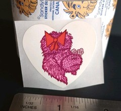 Vintage Stickers Heart Sticker Mod VTG 80’s HTF Pink Poodle Dog