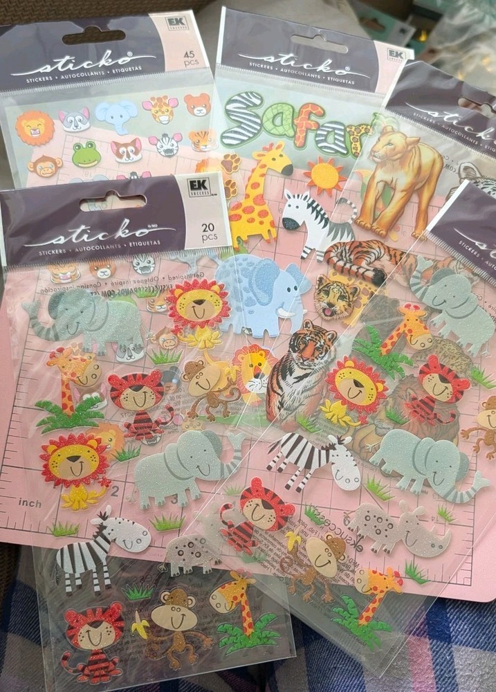 Zoo Safari Stickers Sticko EK Success Lot Of Five Packages