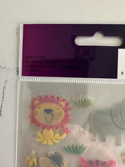Sticko Autocollant Zoo Cuties Stickers Zebra Rhino Tiger Monkey Elephant Lion