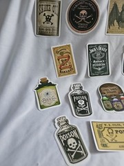 Lot Of Halloween Potion Bottle Label Stickers Journal Collage Apothacary Book
