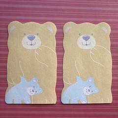 Vintage 1989 Three Teddy Bears Diecut Note Stationery Paper – 6 Sheets Total Lot