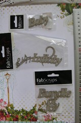 Chipboard Words BABY – LULLABY – BUNDLE of JOY Select Choice of 3 – Fab Scraps B