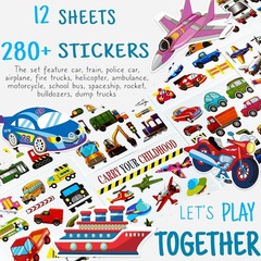 Safe and Colorful 280 PCS Transportation Stickers – Perfect for Classroom & Fun!