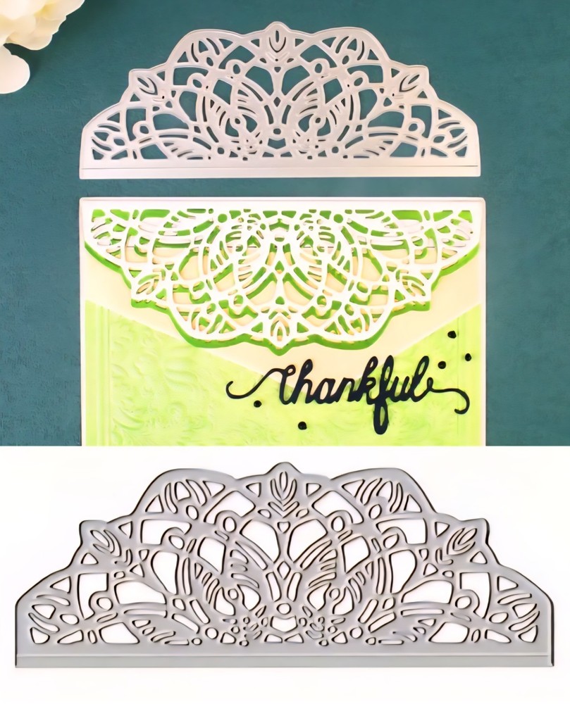 Scrolling Art Deco Edge Border Die Cut Card Making Cutting Dies Fancy Doily Lace