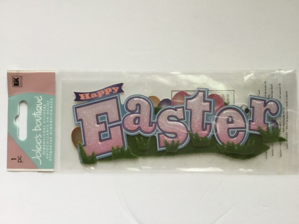 Jolee’s Boutique HAPPY EASTER Title Wave scrapbook card stickers eggs VERY RARE