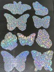 EXOTIC✨BUTTERFLIES✨9✨STICKERS✨🦋✨💖✨🦋✨💜✨🦋✨🧡✨5” X 3”✨SPARKLES✨BEAUTIFUL✨💫