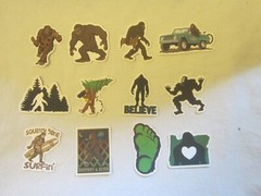 Big Foot Sasquatch Sticker Lot of 12 Pieces