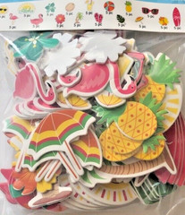 Silly Winks Foam Stickers Tropical 90 Count ( 1 inch to 1.18 inch) Stickers