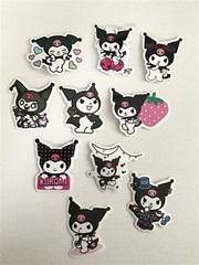 Lot Of 10 KUROMI Cute Vinyl Decal Stickers Laptop Water Bottle Scrapbook Diary 3