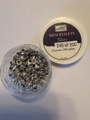 Stampin Up 245pc SILVER Mini Eyelets 1/8 inch 3mm Hole Embellishment 2002