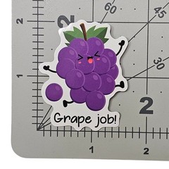Grape Job Sticker Cute Fruit Pun Funny Teacher Reward Encouragement Decal Gift