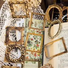 100 Pcs Metallic Vintage Frame Stickers – Scrapbooking, Journals, Planners, Wedd