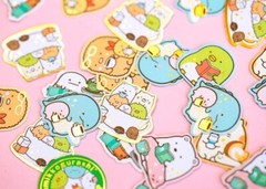 1 SET 40PC Gold Foil Stickers-Sumikko Gurashi San-x Sanrio Japan Drink Tea