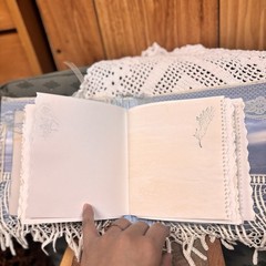 Handmade Junk Journal Blue Ocean Seashell Beach Theme Boho Pearl Scrapbook Craft