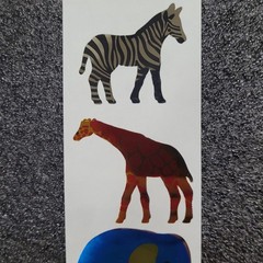 RARE ERROR HAMBLY STUDIOS «SAFARI ANIMALS» VINTAGE COLLECTABLE FOIL STICKERS