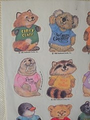 Vtg 1980 HALLMARK STICKERS SHIRT TALES ANIMALS 1 SHEET. Rare pristine