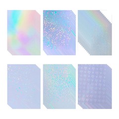 36 Sheets Holographic Sticker Paper Clear Vinyl Rainbow Glitter
