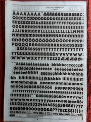 5 Letraset INSTANT LETTERING Transfer Letters 36pt & 48pt Paddington NICE 1