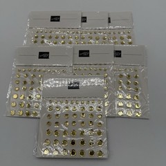 Stampin Up GOLD FACETED Adhesive-Backed SEQUINS NEW 80 Pieces 4 Sizes Lot Of 7