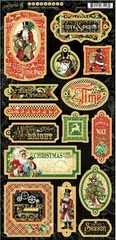 Graphic 45 Christmas Time Steampunk Vintage Santa Tree Merry Bright Chipboard