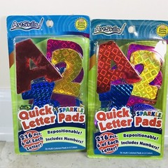 Art Skills HOLOGRAPHIC LETTERS & NUMBERS Poster Board Craft Set 216 Pieces Ea