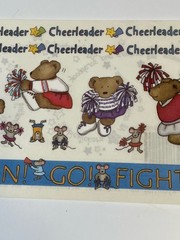 1 Tumblebeasts Cheerleading Border Stickers Cheer Bears Go Fight Win Mouse Mice
