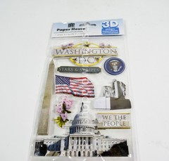 4 packs of Paper House / K & Company 3D Scrape booking Stickers Multiple Subject