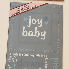 NEW 4 Pkgs Rub-Ons BABY White Blue Words Footprint Inspirables Making Memories-Z