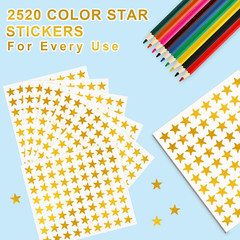 Star Stickers – 2520 PCS 0.6″ Foil Star Metallic Stickers for Kids Reward & Scho