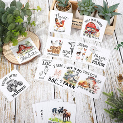 24 Sheets Farmhouse Rub on Transfer for Crafts Farm Animal Truck Words Rub on Tr