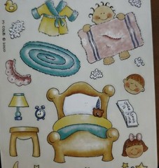 Provo Craft Scrapbooking Stickers by M. Cole, TUB & NIGHT TIME, large sheet
